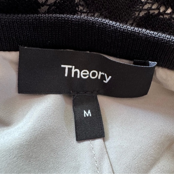 Theory Bleecker Lace Midi Skirt Black Leopard Print Sheer Overlay NWT Size M - Picture 7 of 10